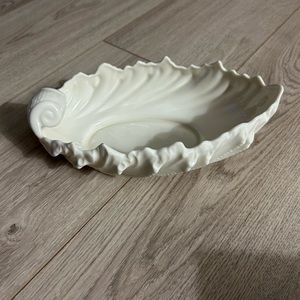 Vintage Mid-Century Leaf bowl. Lenox. Acanthus Pattern. Blue Back Stamp Label.